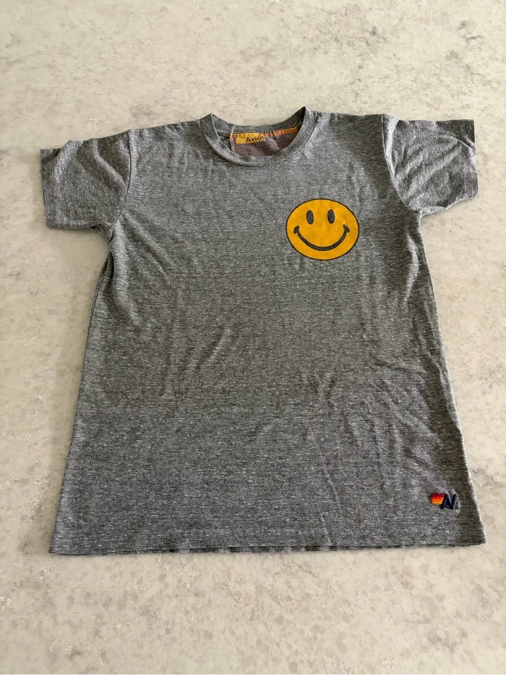 Aviator Nation Smiley Face Tee - Gray / Kids Size 14